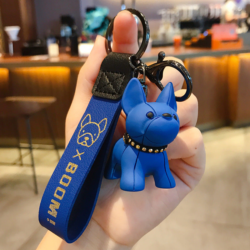Cute Bulldog Keychains Decoration for Car Key Shchoolbag