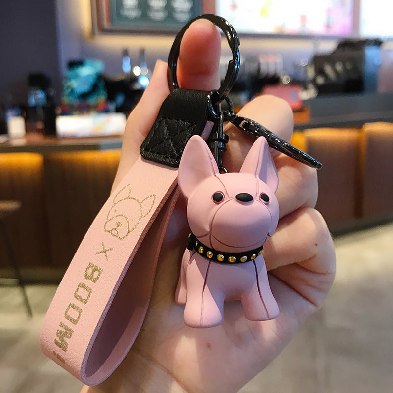 Cute Bulldog Keychains Decoration for Car Key Shchoolbag