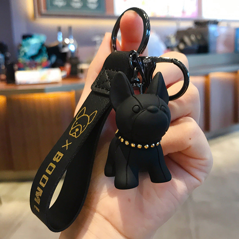 Cute Bulldog Keychains Decoration for Car Key Shchoolbag