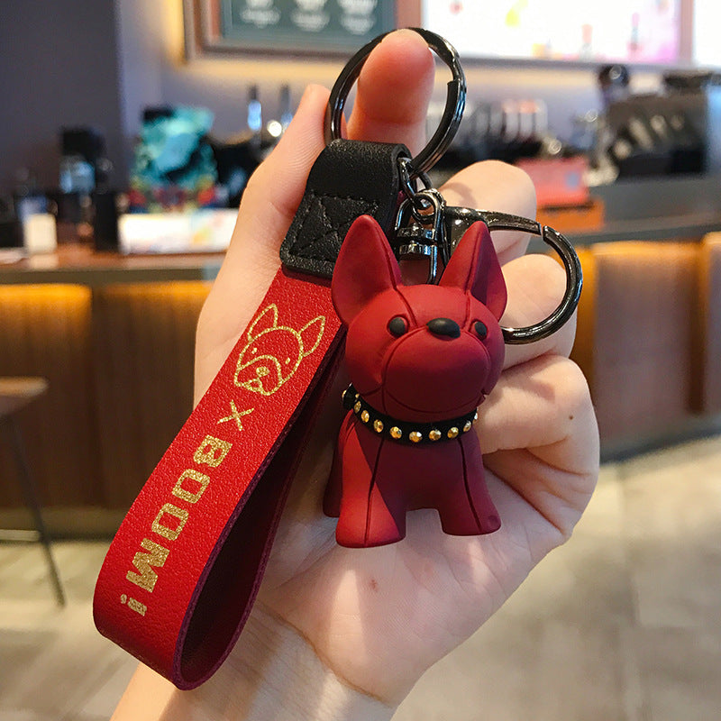Cute Bulldog Keychains Decoration for Car Key Shchoolbag