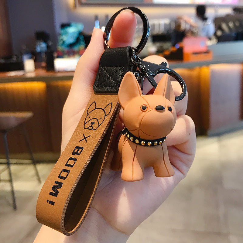 Cute Bulldog Keychains Decoration for Car Key Shchoolbag