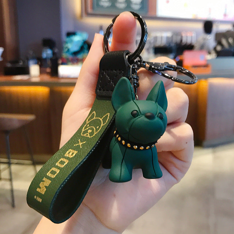 Cute Bulldog Keychains Decoration for Car Key Shchoolbag