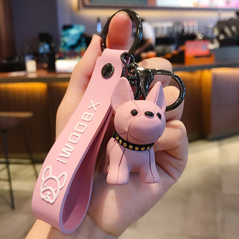Cute Bulldog Keychains Decoration for Car Key Shchoolbag
