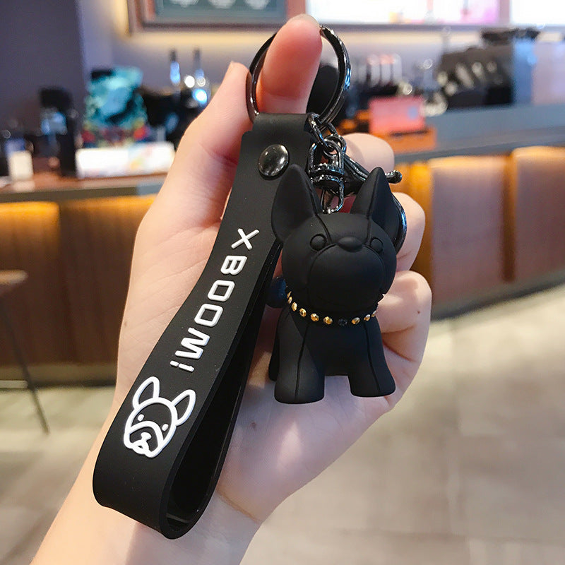 Cute Bulldog Keychains Decoration for Car Key Shchoolbag