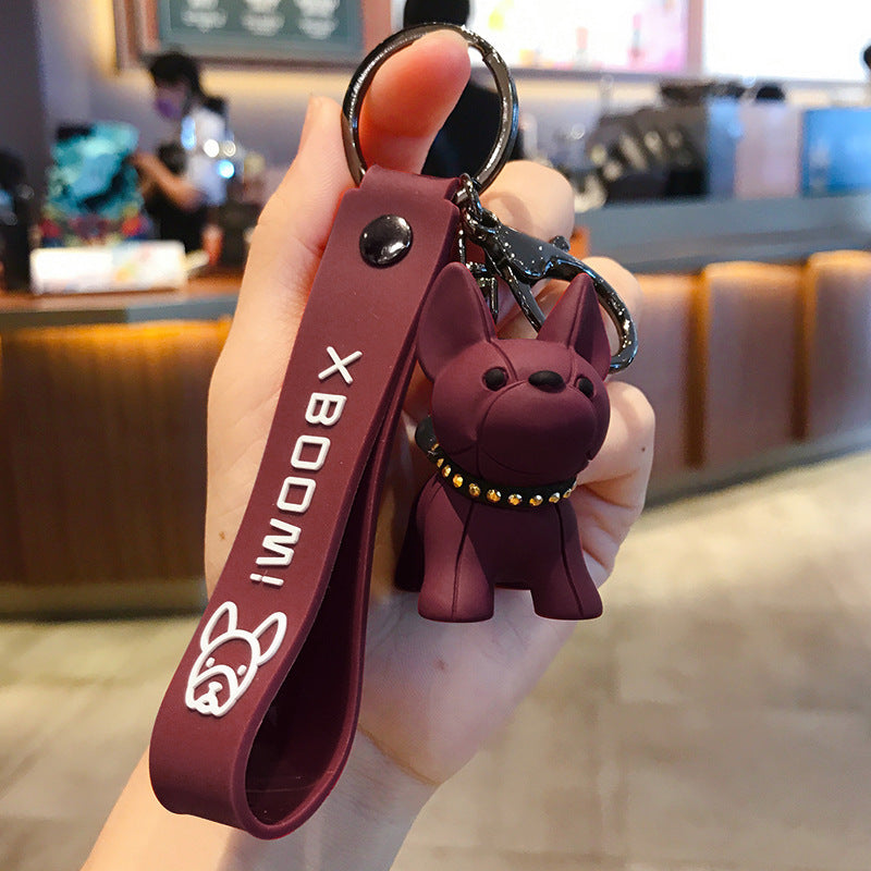 Cute Bulldog Keychains Decoration for Car Key Shchoolbag