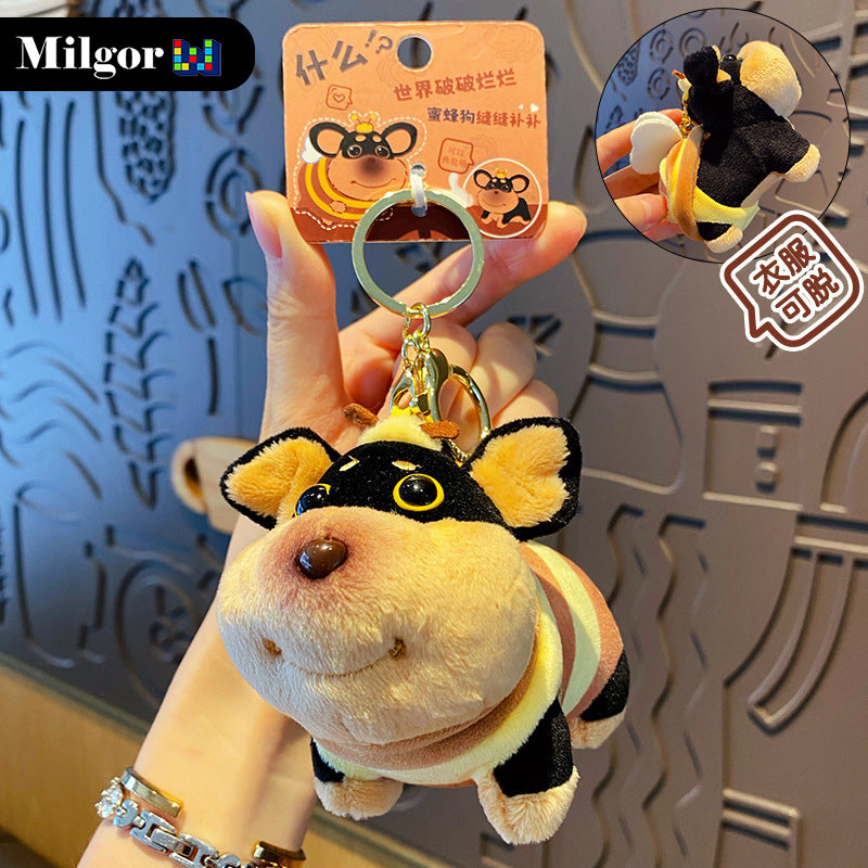 keyrings cute plush dog toy