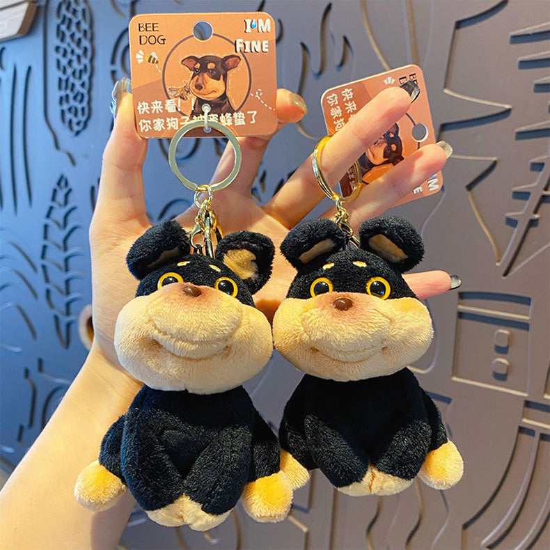 keyrings cute plush puppy