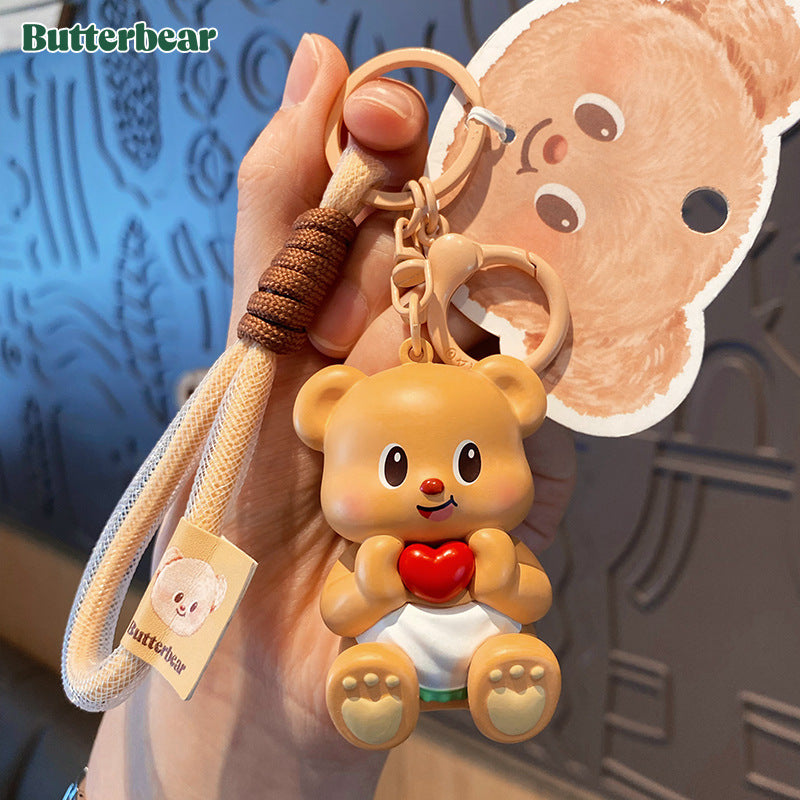 Cute Butterbear Keychains Decoration