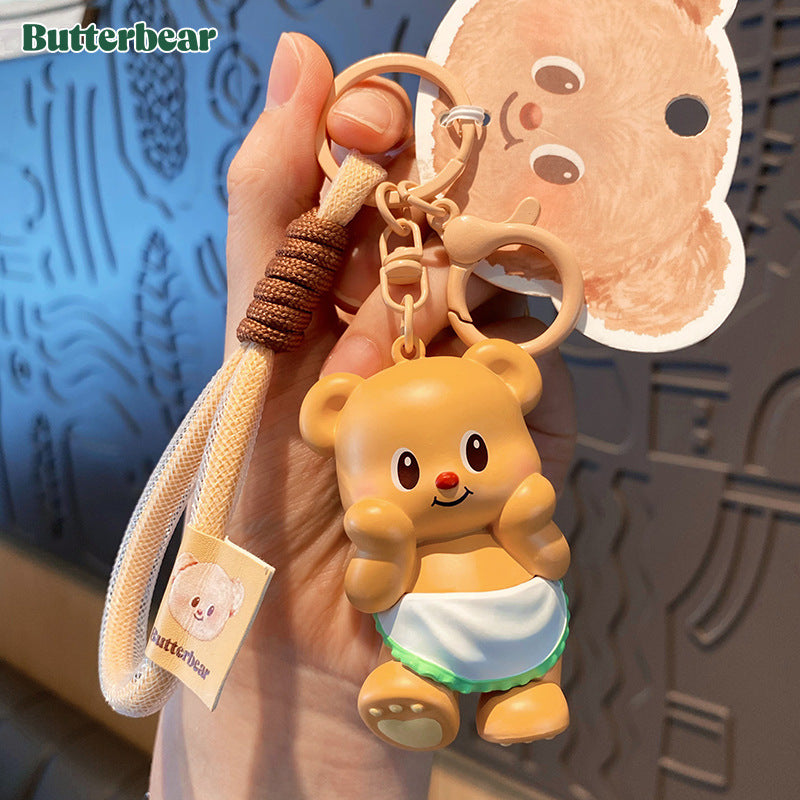 Cute Butterbear Keychains Decoration