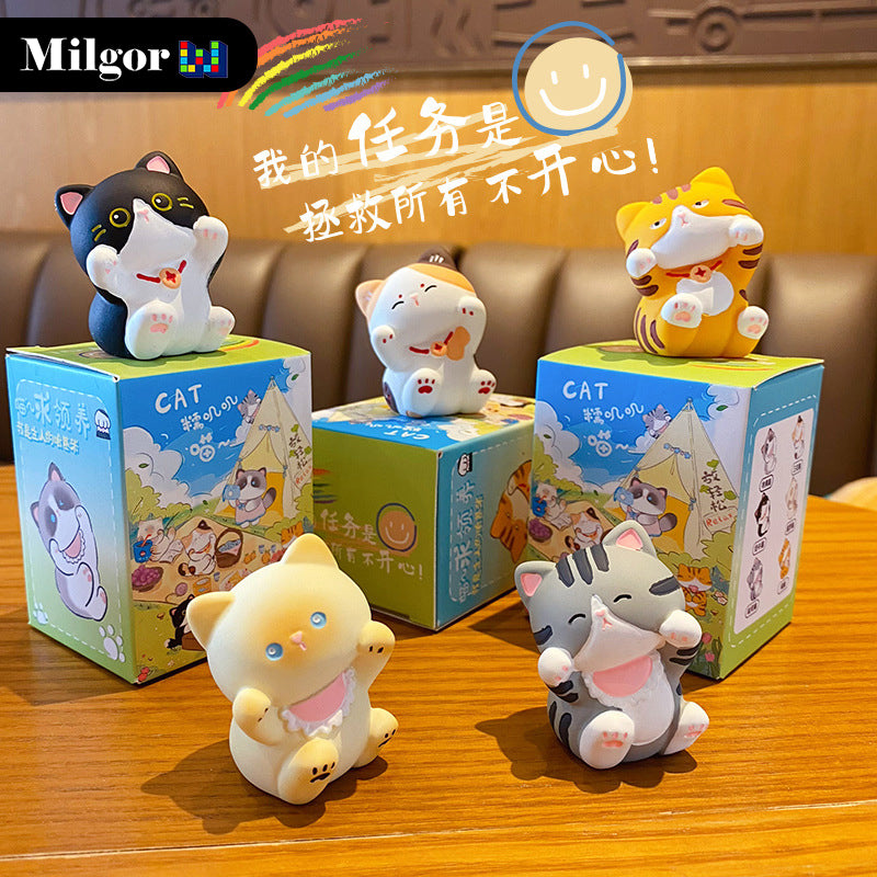 Cute Cat Blind Box Office Home Desktop Decorations