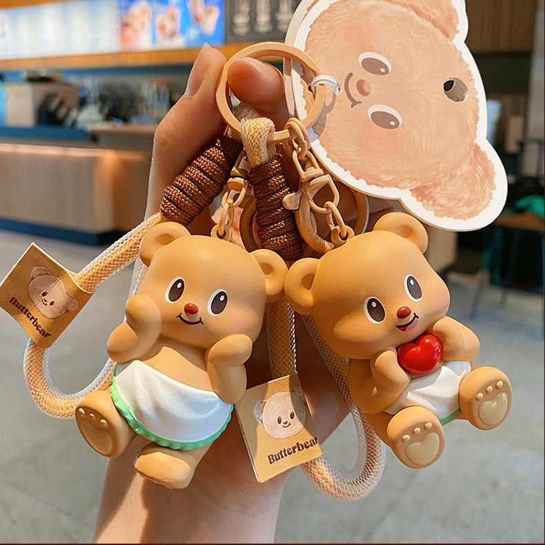 Cute Butterbear Keychains Decoration