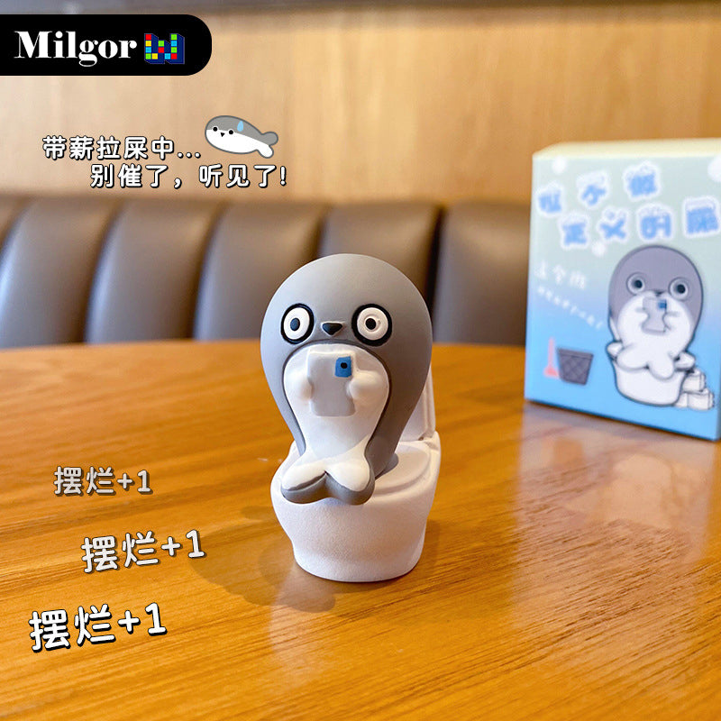 blind box cute dolphin office decoration