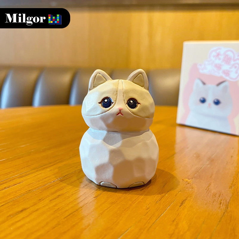 blind box white cat toy