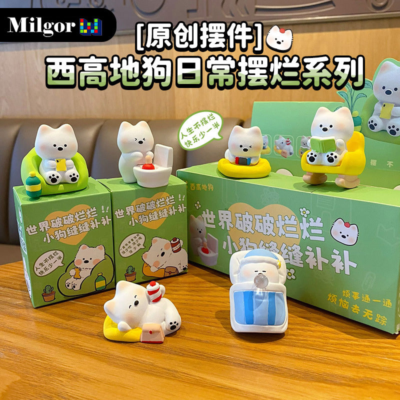 blind boxes cute cartoon dog series 6pcs