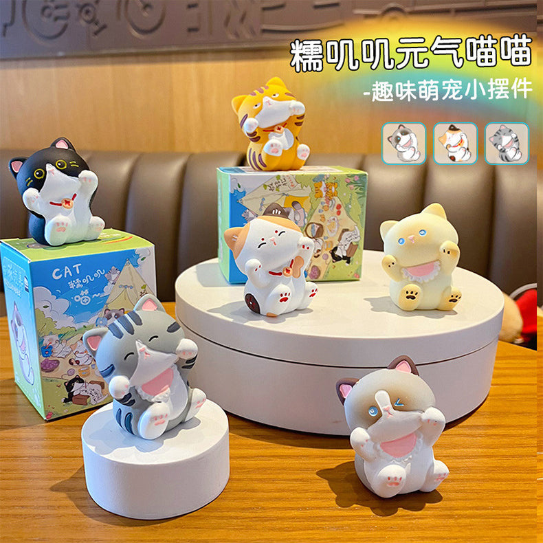 blind boxes cute cat office desktop toy