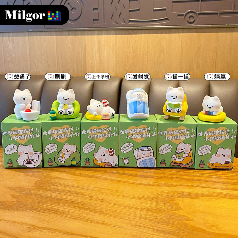 blind boxes set cute dog series 6pcs