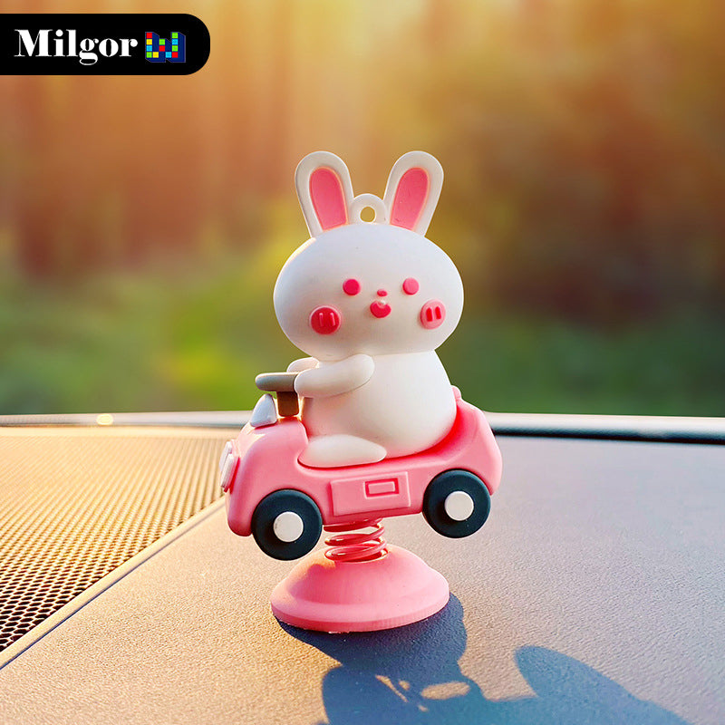 car dashboard decorations cute rabbit toy