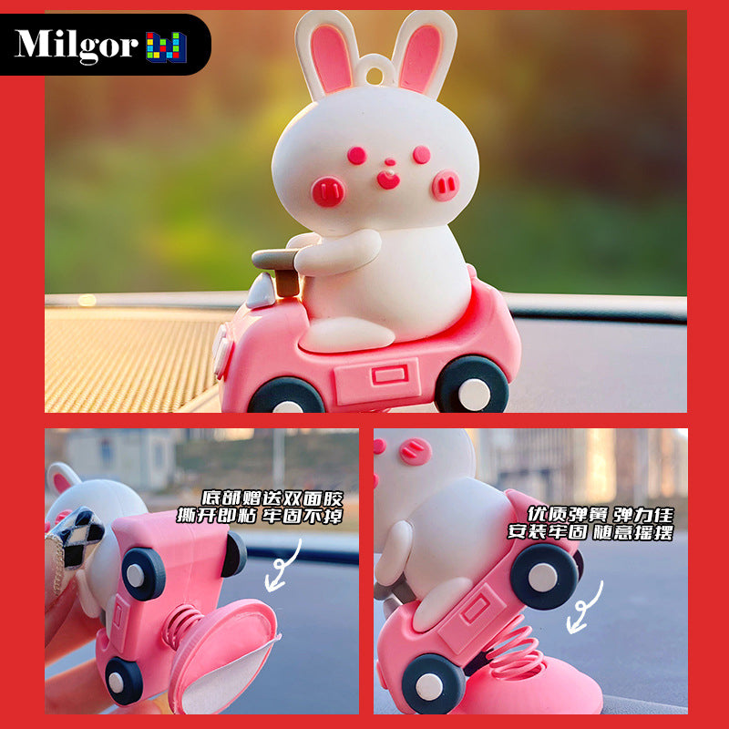 car dashboard ornaments cute rabbit toys