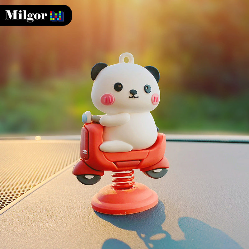 car dashboard toys cute panda decoration