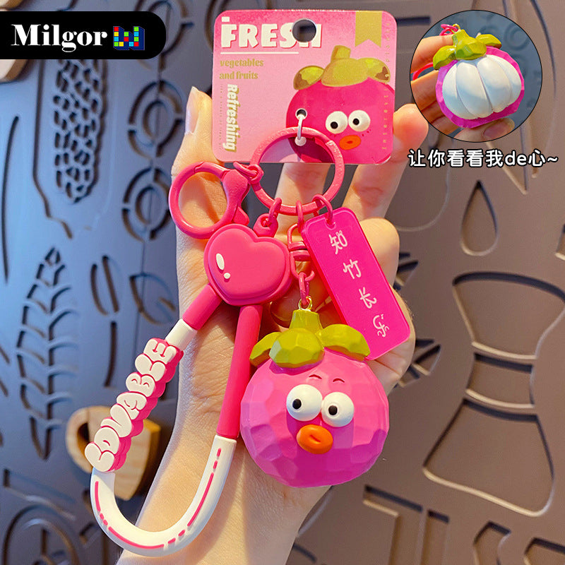 keychains cute mangosteen toy