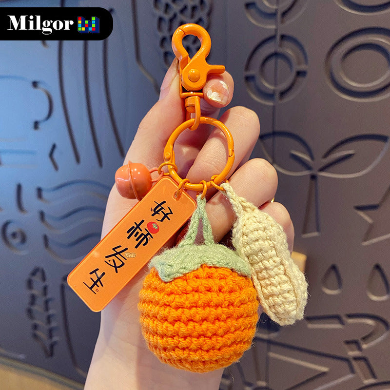 keychains mini persimmon knitting