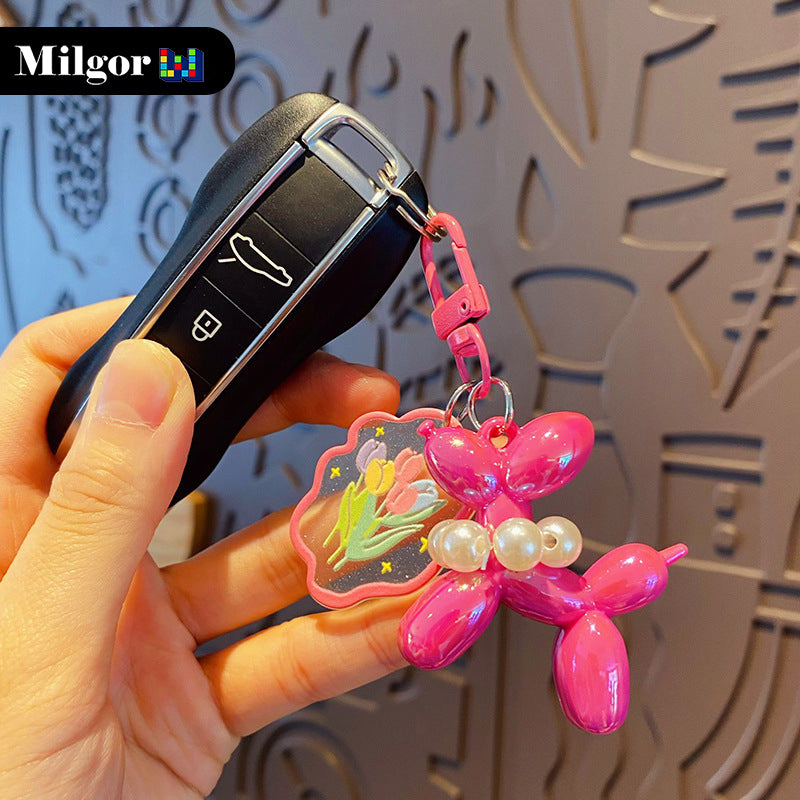 keyrings balloon dog figure toy