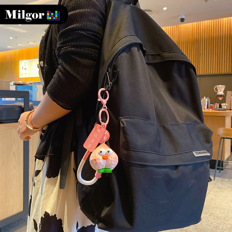 schoolbag keychains cute peach toy